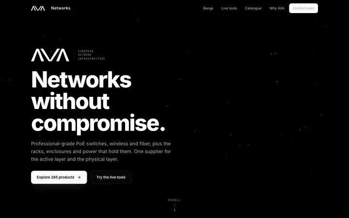 Στιγμιότυπο της πρώτης οθόνης του avanetworks.eu